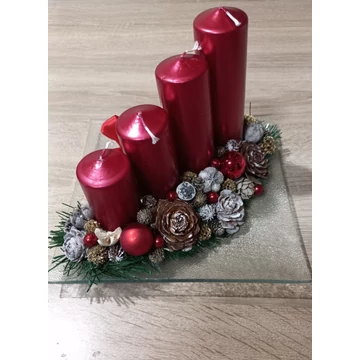 Adventi tál - Piros