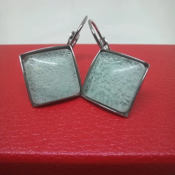 Francia kapcsos fülbevaló - Halvány kék