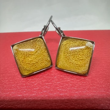 Francia kapcsos fülbevaló - Sárga