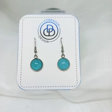 Nemesacél akasztós fülbevaló kör toldalékkal - Kék