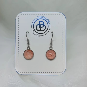 Nemesacél akasztós fülbevaló kör toldalékkal - Barack