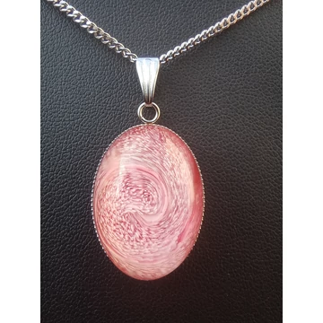 Gyanta ovális medál (18x25 mm) nemesacél nyakláncon 23.– elegáns női ékszer