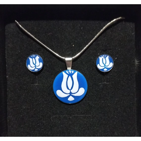 Kalocsai mintás kék szett 