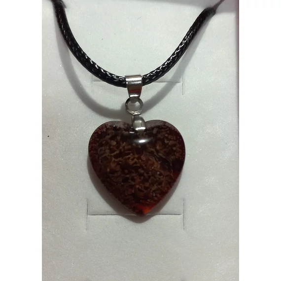 Gyanta nyaklánc – szív medál, kicsi (18x18 mm) 13.